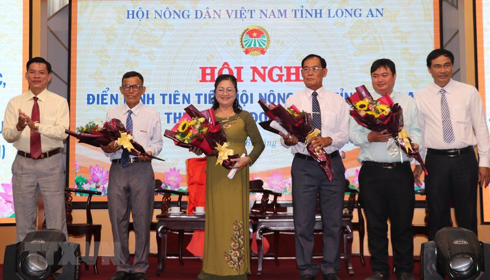 Bà Bùi Thị Ba được Hội Nông dân Việt Nam tỉnh Long An tuyên dương nông dân sản xuất giỏi giai đoạn 2015-2020