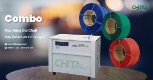 Máy đóng đai chính hãng Chali JN740 được Nhựa Chí Thành BC phân phối chính hãng