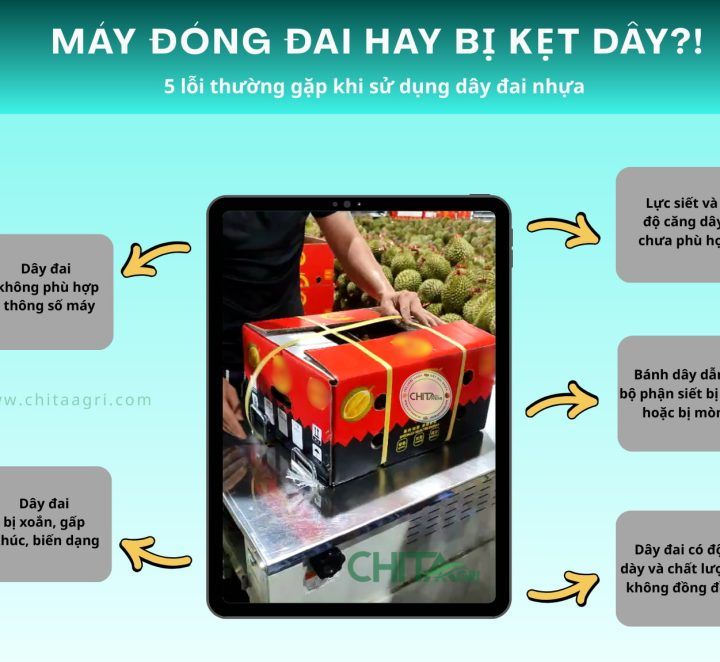 Vì sao máy đóng đai dễ kẹt dây? 5 lỗi phổ biến trong quá trình sử dụng dây đai nhựa