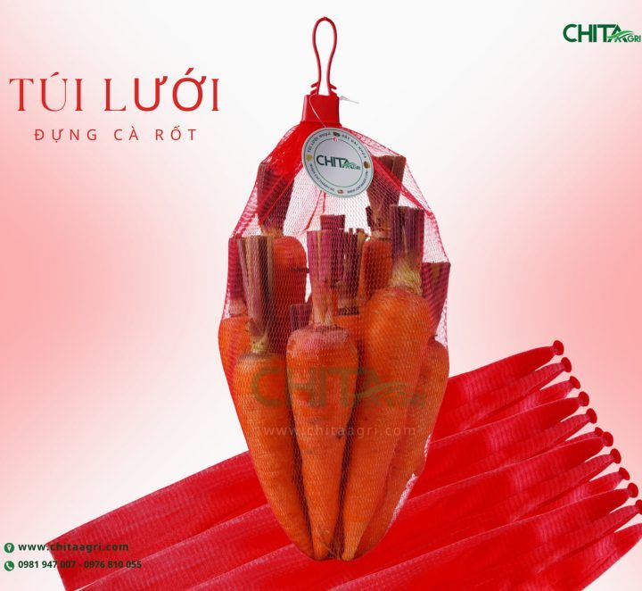 Túi lưới đựng cà rốt Chita Agri – lựa chọn đóng gói tiện lợi cho vựa nông sản và doanh nghiệp