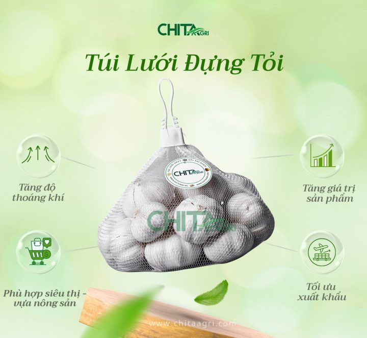Túi lưới đựng tỏi giúp giảm hư hỏng trong vận chuyển nông sản