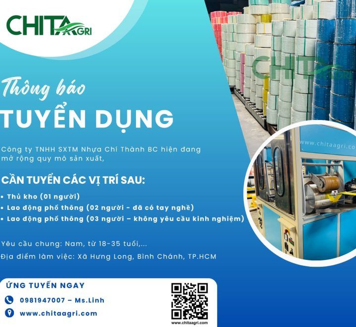 TUYỂN DỤNG NHÂN SỰ SẢN XUẤT TẠI BÌNH CHÁNH – NHỰA CHÍ THÀNH BC