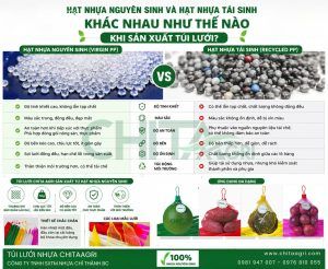 So Sánh Hạt Nhựa Nguyên Sinh Và Hạt Nhựa Tái Sinh Trong Sản Xuất Túi Lưới