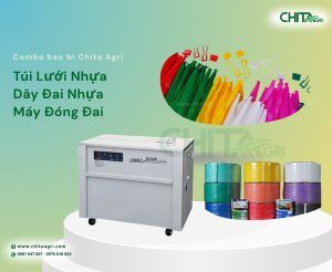 Combo đóng gói Chita Agri giúp đồng bộ bao bì từ túi lưới, phụ kiện đến dây đai, máy đóng đai,… hỗ trợ nông sản đóng gói gọn gàng và chuyên nghiệp hơn khi ra thị trường.