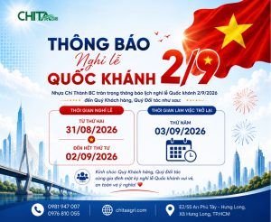 Nhựa Chí Thành BC thông báo nghỉ lễ Quốc khánh 2/9/2026 