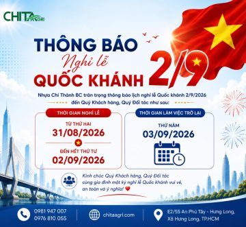 Nhựa Chí Thành BC Thông Báo Nghỉ Lễ Quốc Khánh 2/9/2026