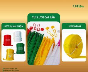 Túi lưới nhựa Chita Agri được làm từ nhựa PP nguyên sinh, có độ dẻo dai cao và chịu lực ổn định, giữ form tốt và sử dụng bền bỉ.